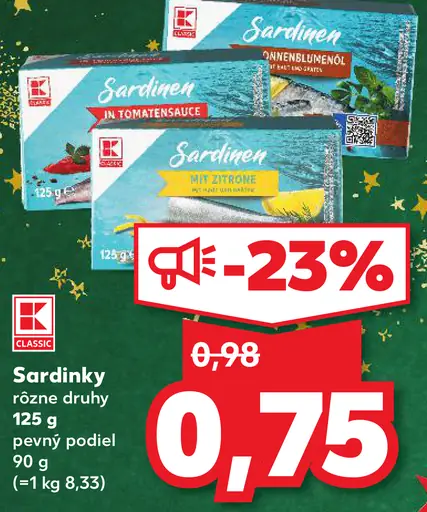 K-Classic Sardinky rôzne druhy