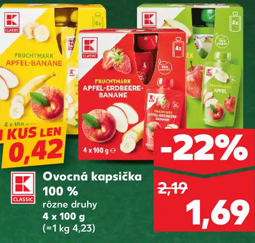 K-Classic Ovocná kapsička 100% rôzne druhy
