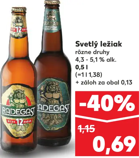 Radegast světlý ležiak