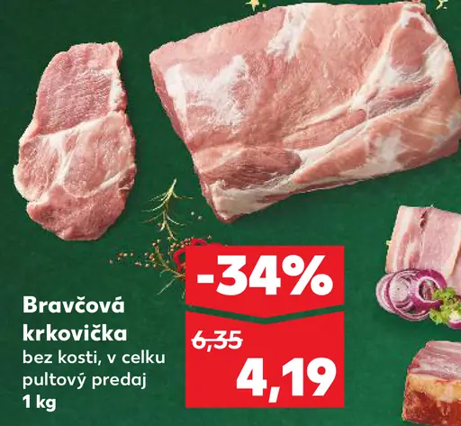 Bravčová krkovička bez kosti, plátky
