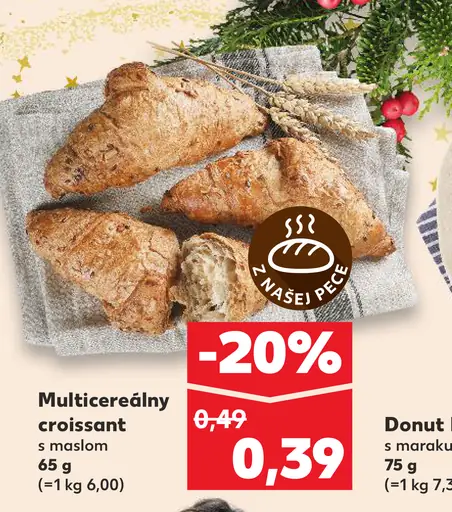 Multicereálny croissant s maslom