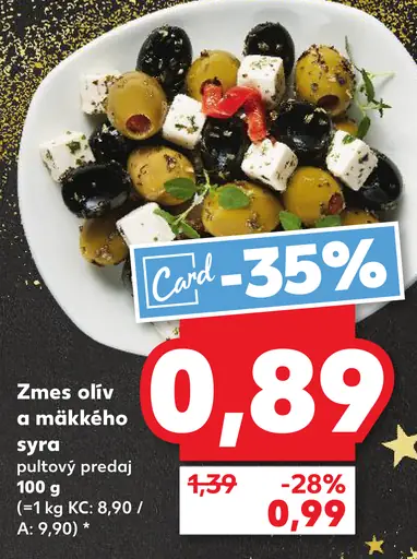 Zmes olív a mäkkého syra