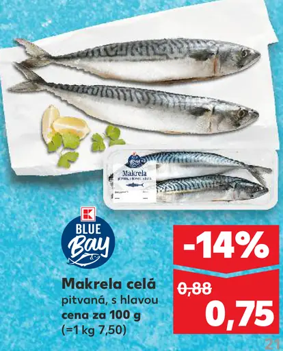 Makrela celá pitvaná, s hlavou