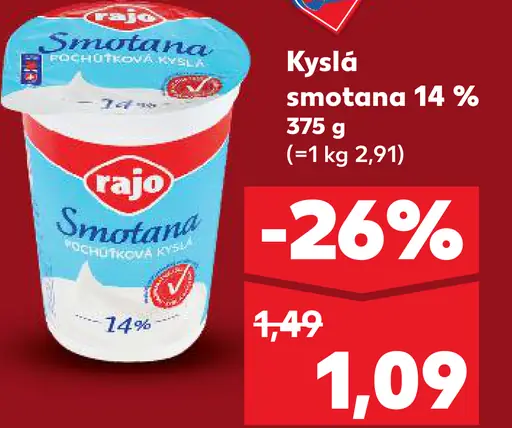 Rajo Kyslá smotana 14%