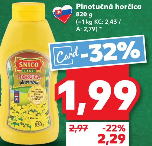 Snico Plnotučná horčica
