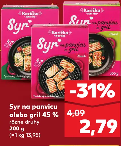 Karticko Syr na panvicu alebo grill 45%