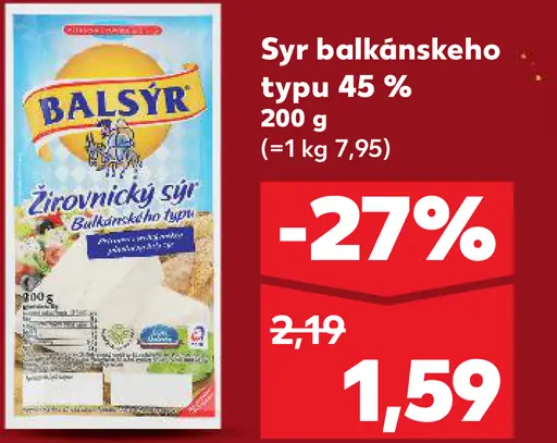 Balsýr Syr balkánskeho typu 45%
