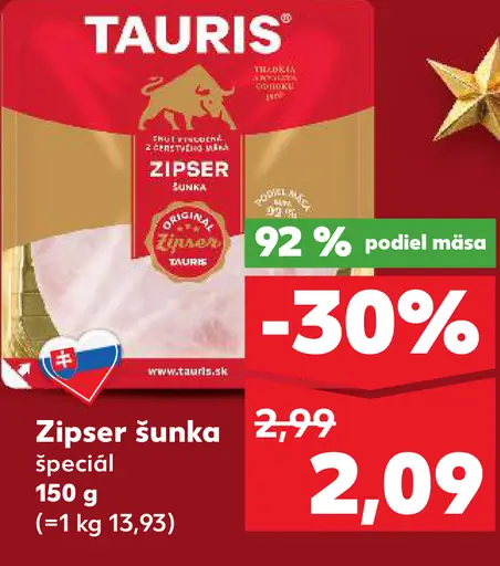 Tauris Zipser šunka originál