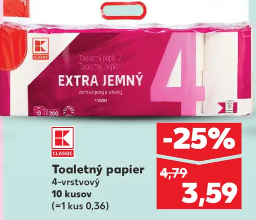 K-Classic 4-vrstvový toaletný papier