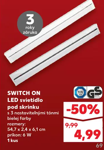 Switch On LED svetidlo pod skrinku