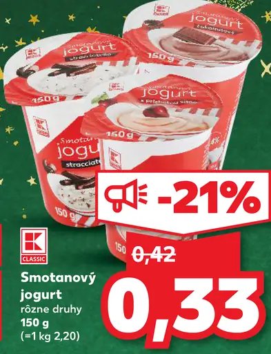 K-Classic Smotanový jogurt rôzne druhy
