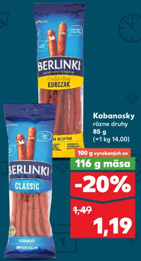 Berlinki kabanos klasické Kurczak