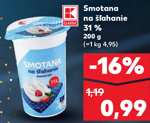 K Classic Smotana na šľahanie 31 %