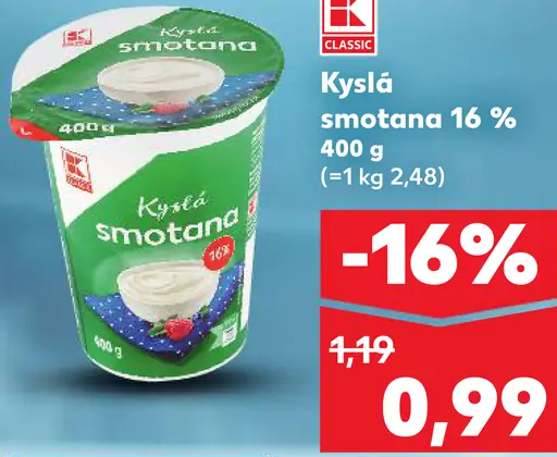 Kyslá smotana 16 %