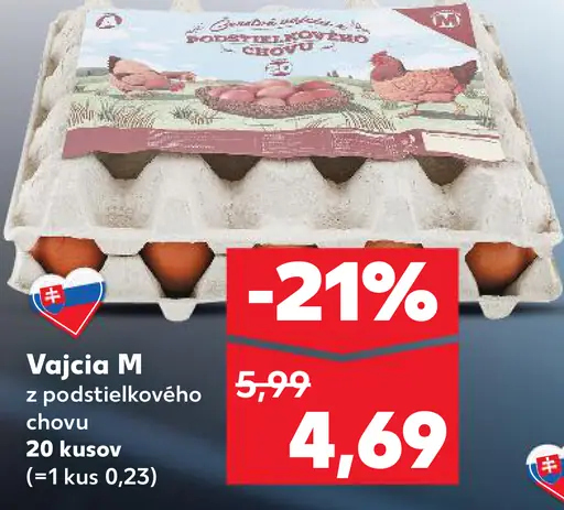 Vajcia podstielkové M