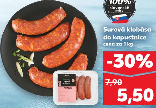 Surová klobása do kapustnice
