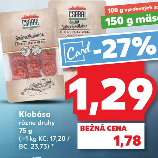 Klobása rôzne druhy