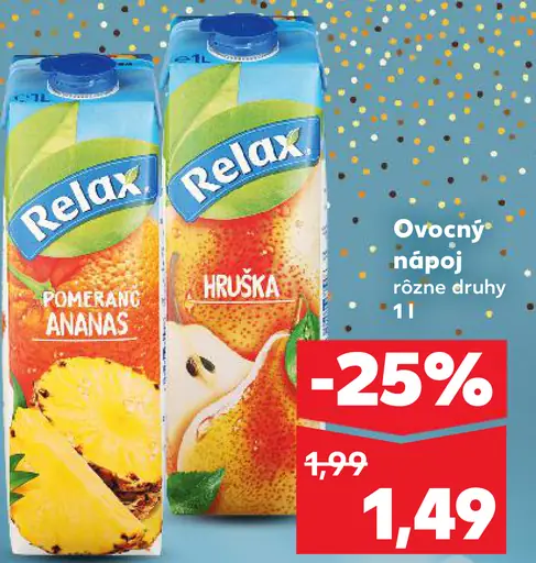 Relax ovocný nápoj rôzne druhy