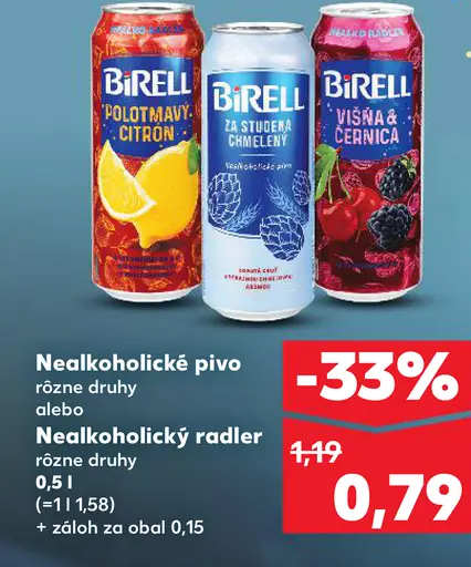 Birell plechovka rôzne druhy