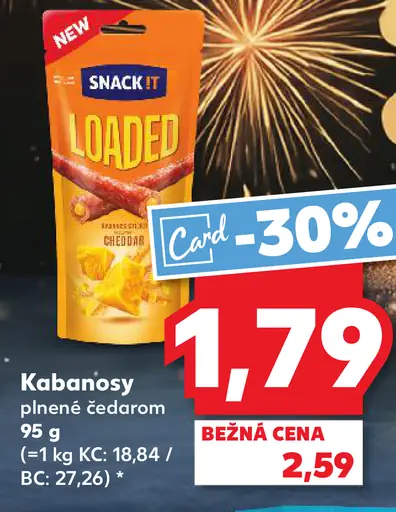 Snack it Kabanosy plnené čedarom