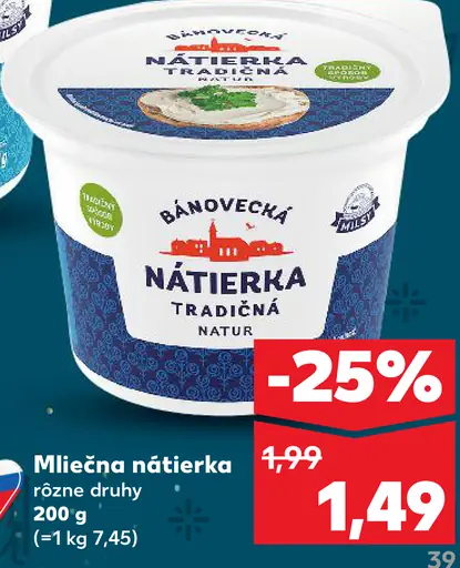 Bánovecká jogurtová nátierka Natur