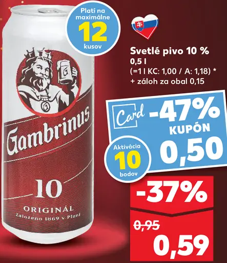 Gambrinus 10 plechovka