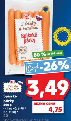 K-Classic Spišské párky