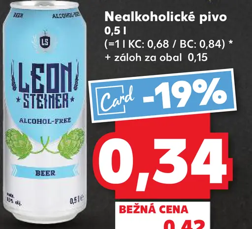 Leoni Steiner Nealkoholické svetlé pivo plechovka