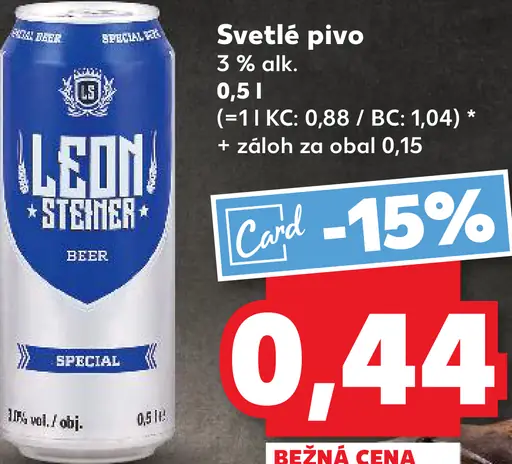 Leoni Steiner Svetlé pivo plechovka