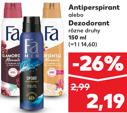 Fa Antiperspirant alebo Deodorant