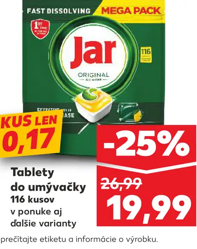 Jar Tablety do umývačky