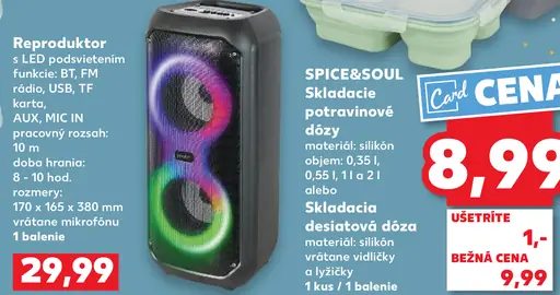 Reproduktor s LED podsvietením