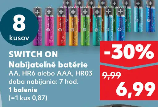 Switch On Nabíjateľné batérie