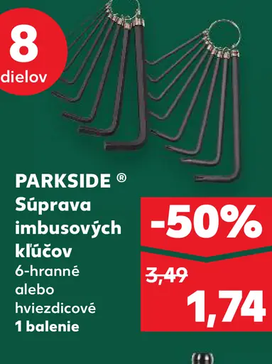 Parkside Súprava imbusových kľúčov
