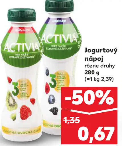Activia jogurtový nápoj rôzne druhy