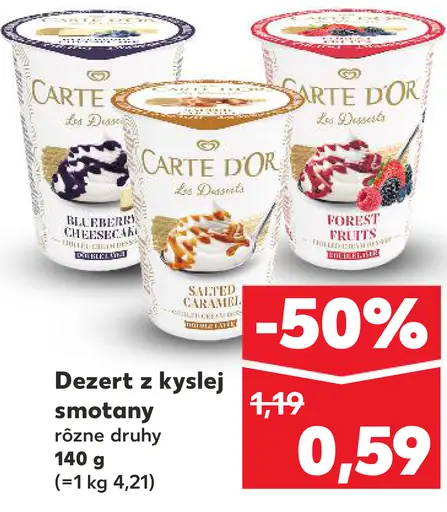 Carte d'Or dezert z kyslej smotany rôzne druhy