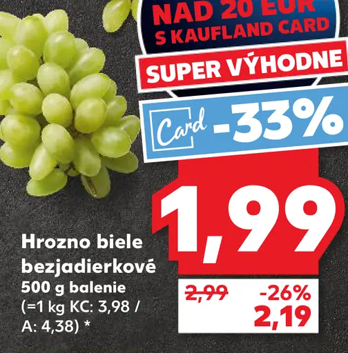 Hrozno biele bezjadierkové