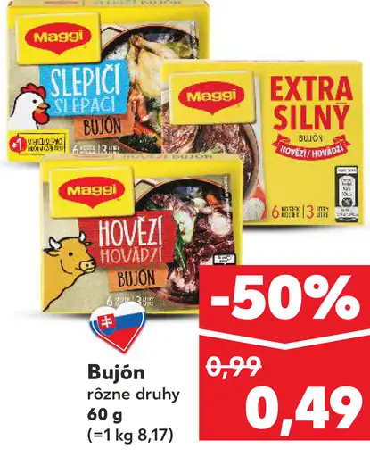 Maggi bujón rôzne druhy