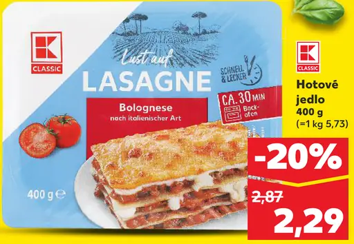 K-Classic Lasagne Bolognese hotové jedlo