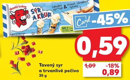 Tavený syr a trvanlivé pečivo