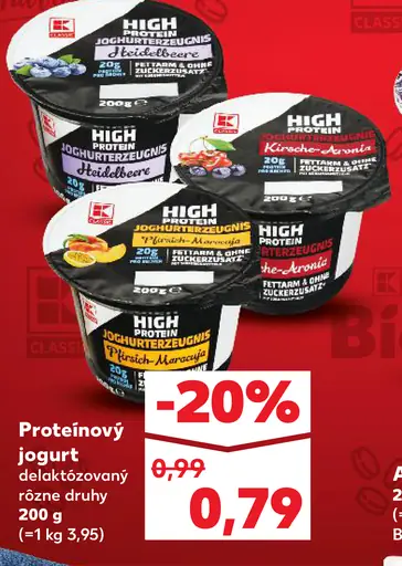 K-Classic proteínový jogurt delaktózovaný rôzne druhy
