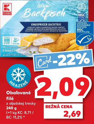 K-Classic obaľované filé z aljašskej tresky