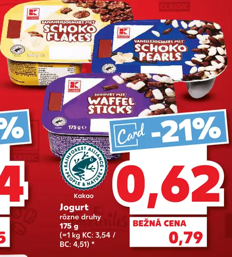 K-Classic jogurt kakaový rôzne druhy