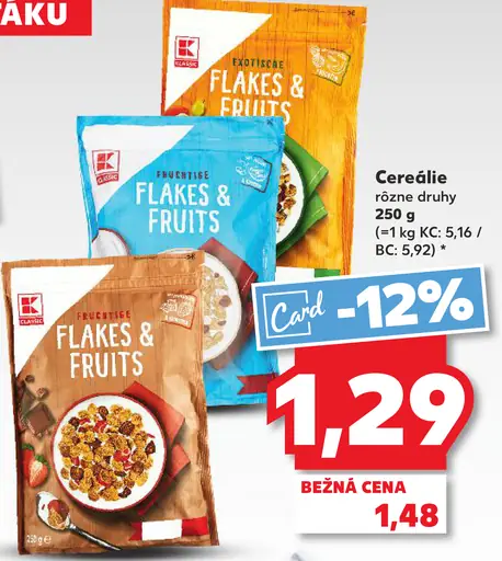 K-Classic Flakes & Fruits cereálie