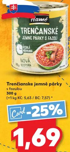 Rame Trenčianske jemné párky s fazuľou