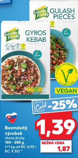 Good Food gyros kebab bezmäsitý výrobok rôzne druhy