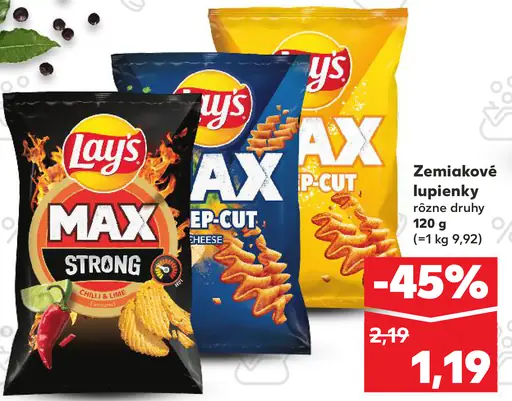 Lay’s Max zemiakové lupienky rôzne druhy