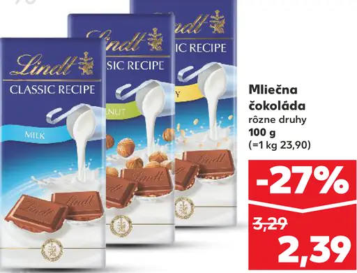 Lindt Classic Recipe mliečna čokoláda