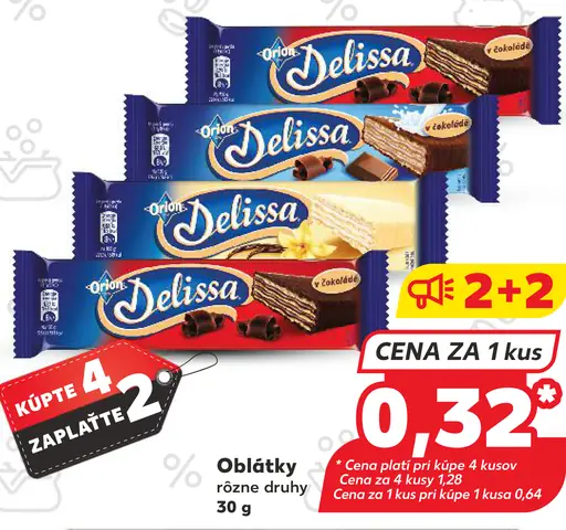 Opavia Delissa oblátky rôzne druhy