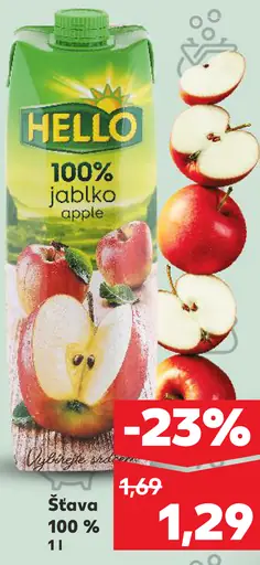 Hello 100% jablko šťava